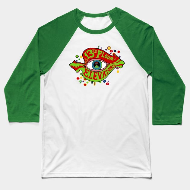 The 13th Floor Elevators - psychedelic rock band Baseball T-Shirt by EverGreene